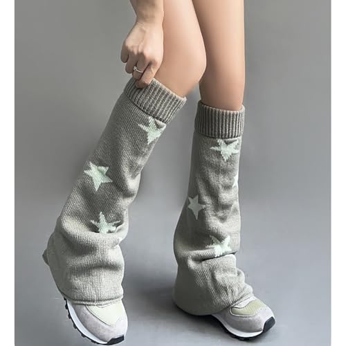 Image of WODECASA Girls Kawaii Leg Warmers Knitted Flared Leg Sleeves Goth Crochet Baggy Cuff Ankle Heap Socks