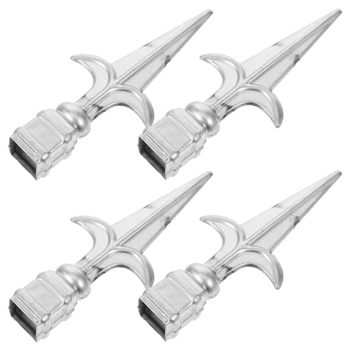 Toddmomy Cubiertas para Postes de Cerca 4 Unidades de Hierro Plateado Montaje Rápido para Barandillas y Vallados en Exteriores