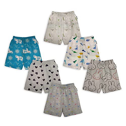 Image of Tinchuk Regular Printed Shorts Set of 6 - for Your Little One Multi-Coloured -Assorted