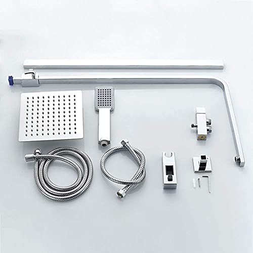 Colonne de douche pluie en laiton chrome chic pour salle de bain - 6