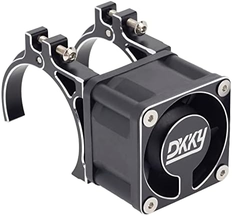 RC Motor Cooling Fan with 40-43mm Adjustable Dual Mount, DKKY 1/10 1/8 1/5 RC Brushed Brushless 21000 RPM High Speed Cooling Fan Heatsink for TRAXXAS 4274 4068 4268 Motor and ARRMA, Axial Motor Black