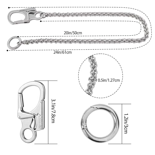 Image of Ahiller Mens Wallet Chain with Heavy Duty Keychain Carabiner Clip