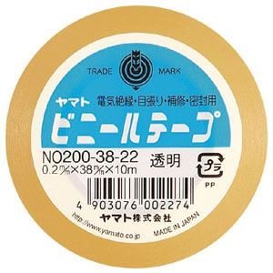 （業務用セット） ヤマト ビニールテープ 幅38mm&times;長10m NO200-38-22 透明 1巻入 【&times;10セット】 生活用品 イ