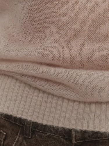 Thin Sweaters for Women Lightweight Knitted Mohair Sweater Boat Neck Long Sleeve Sheer Casual Tops Blouse4