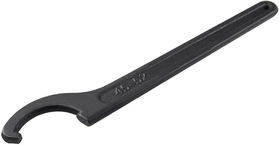 Chrome Vanadium Alloy Steel Wrench C Spanner Tool with Hook, 45 52mm for Shock Absorber (black)