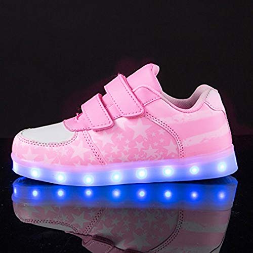 Dogeek Scarpe con LED da bambina 7 colori USB con