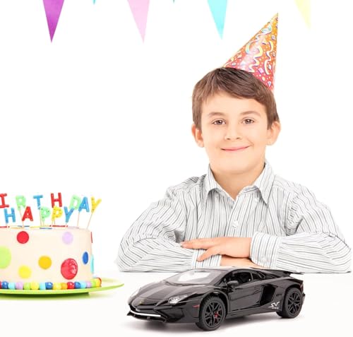 Image of 1:32 Scale Lamborghini LP750 Model Diecast Metal Pullback Toy car with Openable Doors & Light, Music Boys car for Kids Best Toys Gifts Toys for Kids (Black)