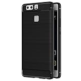 carcasas huawei p9 lite Carbono texturizado: Resbalar las lágrimas resistentes y rasguños t e impide la acumulación de polvo y aceite, anti-huella digital.