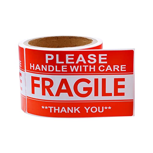 Hycodest Fragile Aufkleber, 7,6 x 12,7 cm, 100 Stück Cover
