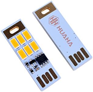 HUAHA 10pcs USB Mini LED Lights 6 Keychain Lights Lamp with Smart Touch Electrodeless Dimming Switch for Laptop,Emergency Security Lighting Home Decoratio (5 Warm+5 White)