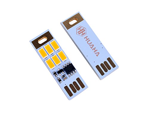 HUAHA 10pcs USB Mini LED Lights 6 Keychain Lights Lamp with Smart Touch Electrodeless Dimming Switch for Laptop,Emergency Security Lighting Home Decoratio (5 Warm+5 White)