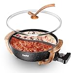 Hot Pot Electric with Divider, 6L Double-Flavor Non-stick pot, Temperature control, Large 6-Litre Capacity, Suitable for 6-12 people