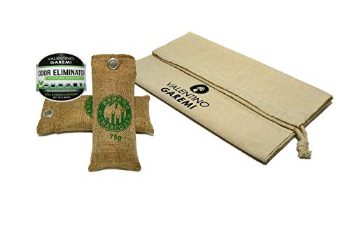 Conjunto de armazenamento de sapatos Valentino Garemi | Bolsa e eliminador de odores com controle de umidade | Todos os elementos naturais