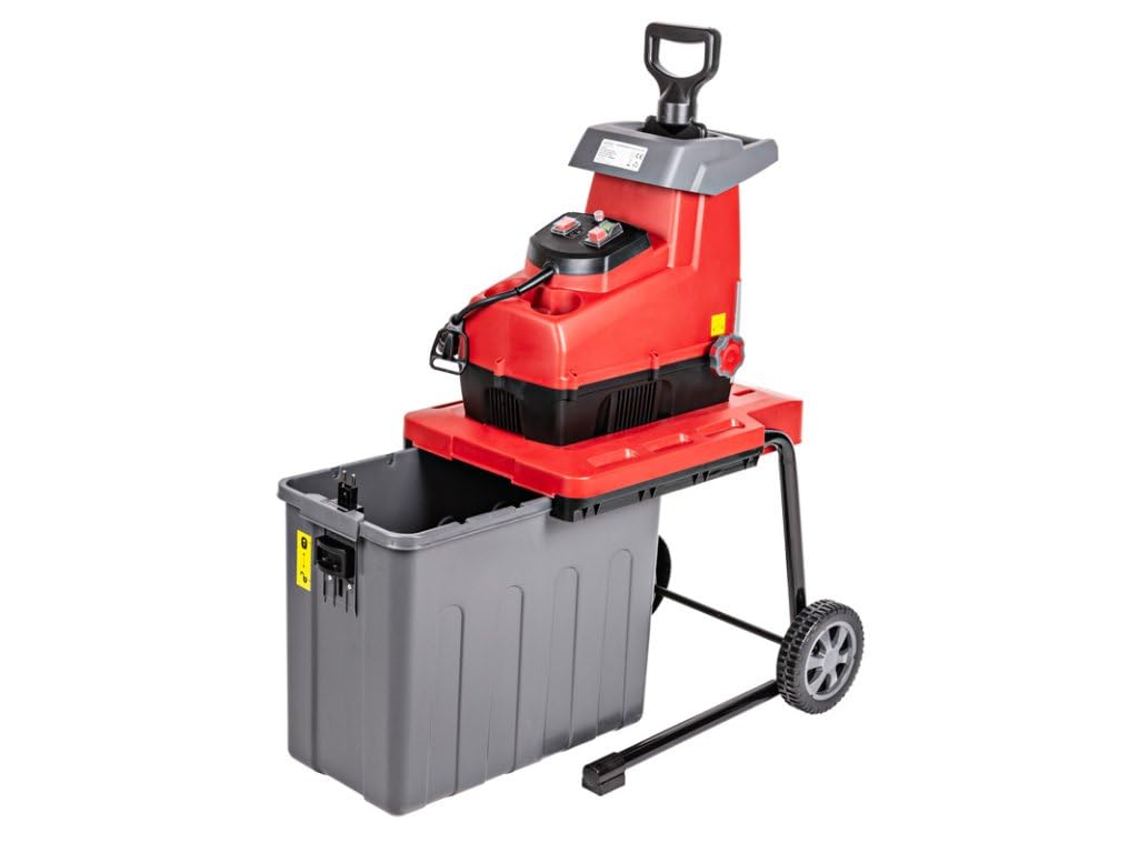 Hahn & Sohn Trituradora eléctrica Cedrus CEDRE01 - 2800 W, hasta ramas de 44 mm, cesta de 60 L - Silencioso, rebobinado, protección contra sobrecargas, ruedas de transporte, trituradora de jardín