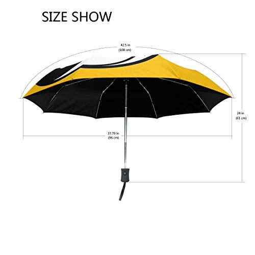 Aninily Yin Yang Skull 3 Folds Auto Open Close Umbrella, Black Glue Anti Uv Coating, Compact Folding Umbrellas For Women Men #TOP2