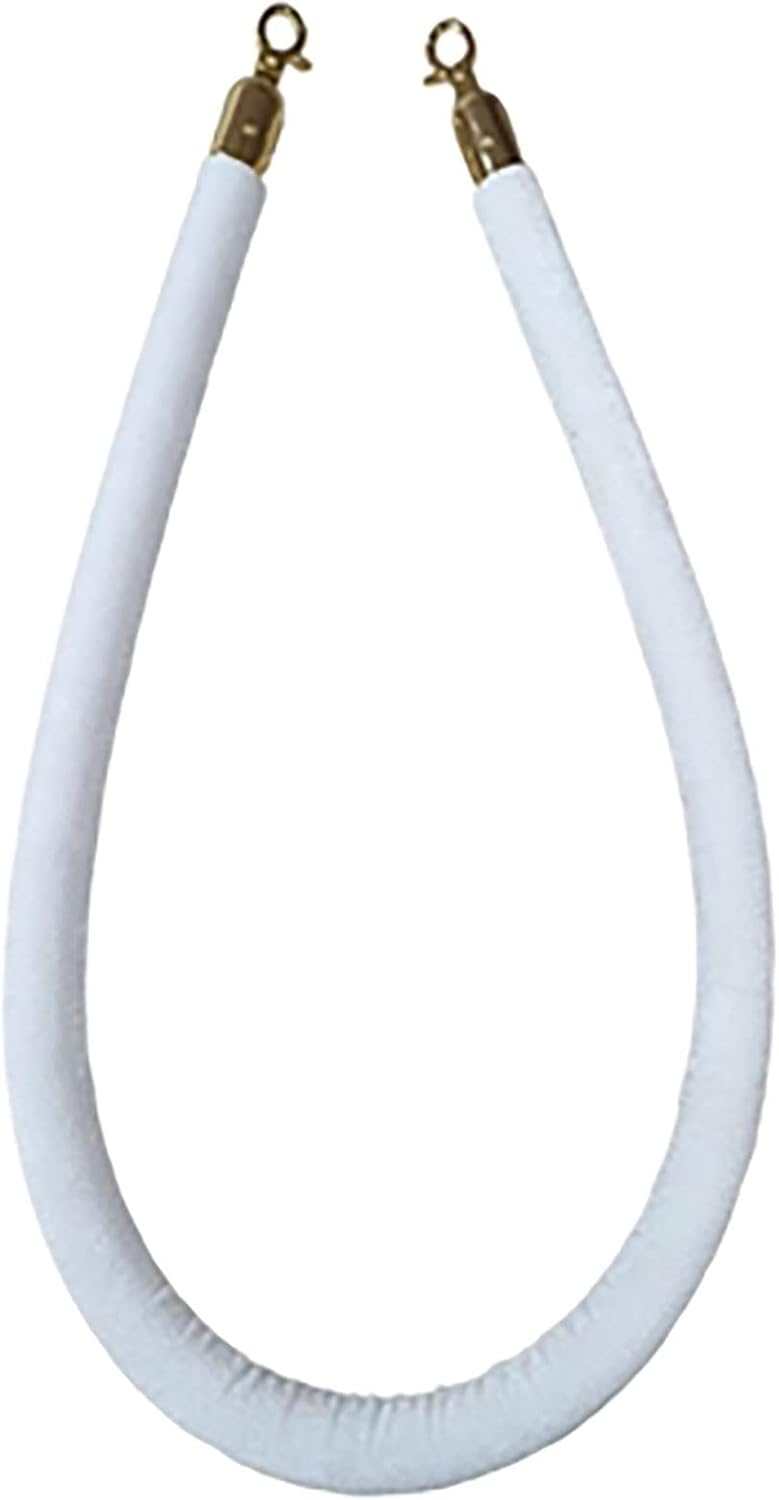 Crowd Control Rope Barrier with Polished Gold Hooks, Thick