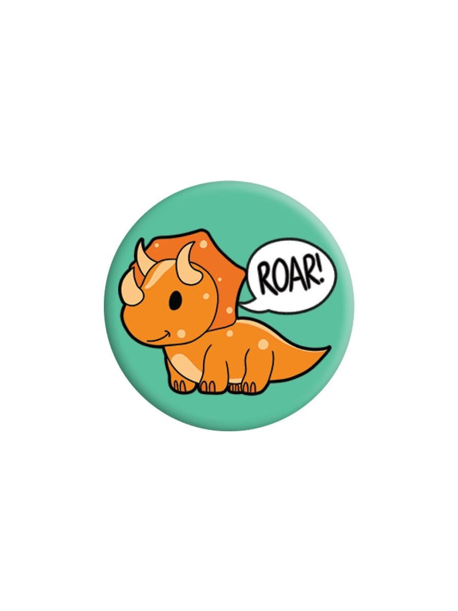 Grindstore Unisex Nc Triceratops Roar! Dinosaur Badge