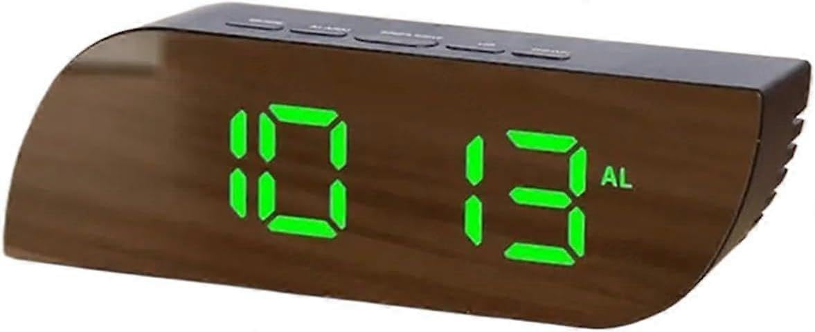 JOYHAPPST GreenLight Alarm Clock for Bedroom, with Temperature Display, Small ABS Night Light, Temperature and Humidity Display
