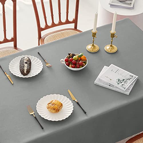 Romanstile Tischdecke Grau 100x140 cm Rechteckig Abwaschbar Wasserabweisende Tischtuch Tablecloth für Esstisch, Küche, Garten, Balkon… – Ansicht 6