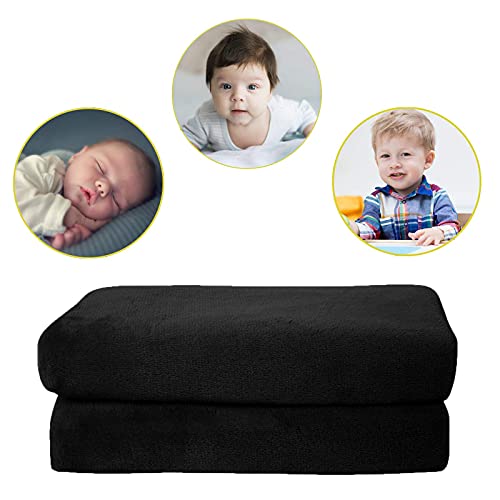 Pro Goleem Fleece Baby Blanket With 2 Inch Satin Trim Soft Anti-Static Plush Blanket For Boys And Girls Christmas Baby Gifts For Babies Black 30X40 Inch #TOP2