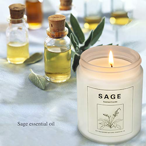 image for KISS OF DEATH Sage Candles for Home Scented, Aromatherapy Lavender Can