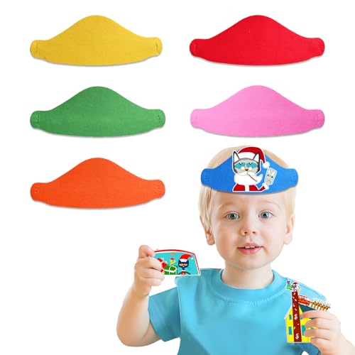 Ai fsem 6 Pcs Colorful Felt Headbands Kindergarten Storytelling Learning Games Felt Toys Preschool Learning Activities Story Time Role Play Kids Gifts