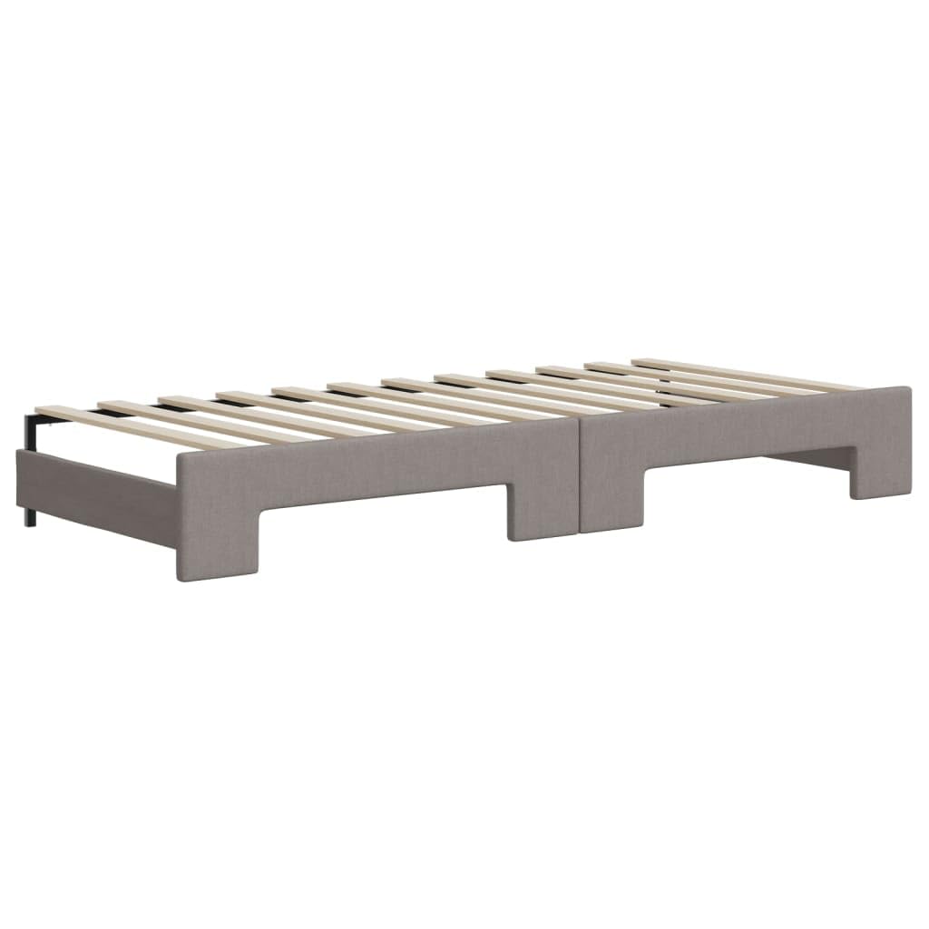 Rozkładana tkanina 2w1 wysuwana sofa z materacami do salonu taupe 80x200 cm