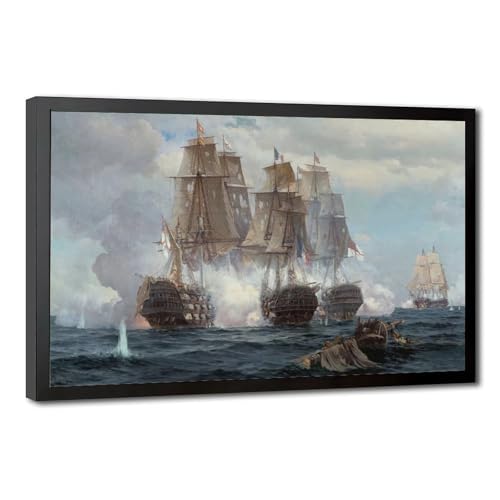 Bataille de Trafalgar toile Eduardo De Martino pour habiller un mur de salon vide 30x45