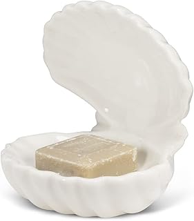 14 Beach House Bathroom Ideas Inspired by Coastal Living 61 Abbott Collection Double Clam Shell Soap Dish - Porcelain (3.5
