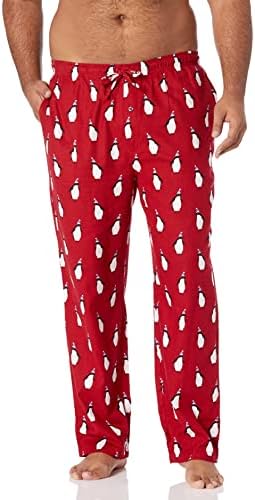 Amazon Essentials Men's Flannel Pajama Pant (Available in Big & Tall), Red Penguin, XX-Large