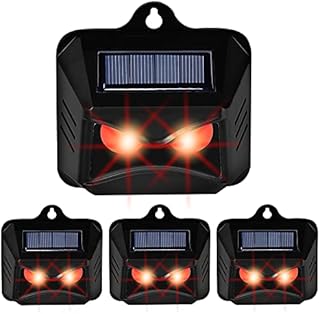 Triumpeek Animal Repeller, Solar Powered Predator Eye Nighttime Animal Deterrent Devices with Red LED Lights, Night Guard Animal Repellent Scares Coyote Skunk Raccoon Deer Away from Yard Chicken Coop