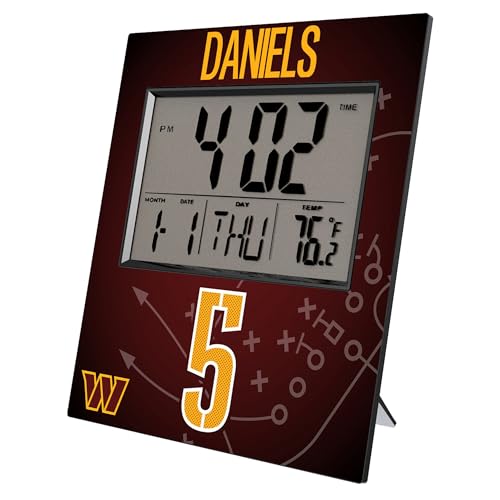 Keyscaper Jayden Daniels Washington Commanders Digital Desk & Wall Clock