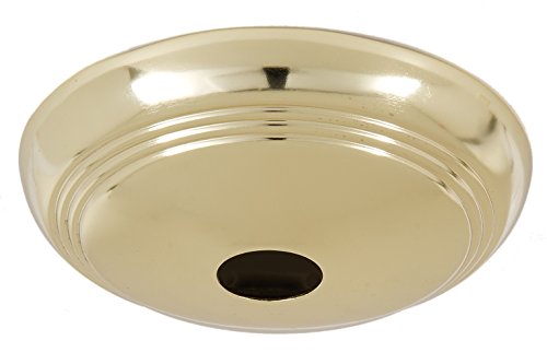 Image of B&P Lamp Polished Brass Screw Collar Ribbed Ceiling Light Canopy Plate Kit