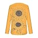 Plus Size Henley T-Shirt for Women, Fashion Print Quarter Button Collar Long Sleeve Shirts Loose Comfy Pleated Blouses Yellow