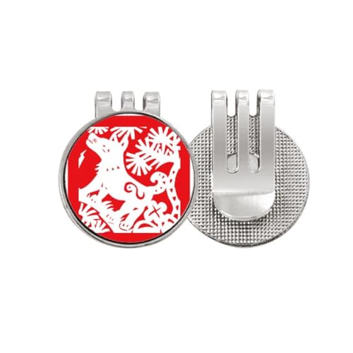 Marqueur de balle de golf chic motif chien et clip magnétique émaillé