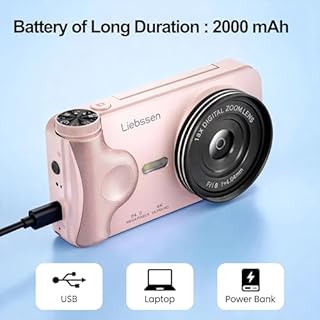 4K Digital Camera 64MP Autofocus 3.0'' 180° Flip Screen Portable for Photo & Vlog Featuring Time Lapse & Slow Motion & 20 Filters 32GB 2000mAh Ideal for Social Media Creators Beginner&Childen