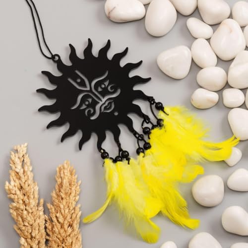 Image of Dream Catcher Car Hanging Handmade Hanging Wall Hangings, Home Decor Garden, Car, Outdoor, Bedroom Pack of 1 (Surya-CAR-Hang)