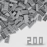 TTEHGB TOY Classic Bulk Brick Block 2x4, 200 Piece Building Brick Light Gray, Compatible with Lego Parts and Pieces 3001(Colour:Light Gray)