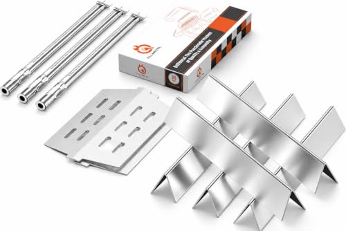 Genesis Grill Parts for Weber E310 E320 E330 S310 S320 S330, 17.5” Flavorizer Bars 7620 Heat Deflector 7622 Burner Tube 62752 for Weber Genesis 300, Grill Replacement Parts for Weber 7620 7622 62752