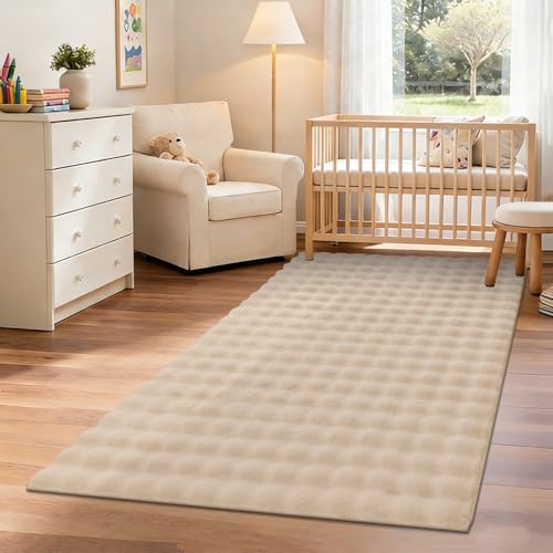 Pauwer Area Rugs for Living Room 3x5, Fluffy Faux Fur Bedroom Rug, Beige - image 9