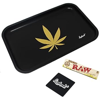 Rolling Tray Rolling Tray Bundle - 12 inch x 8 inch Tray + 110mm Rolling Machine + King Size Raw Rolling Papers - Green