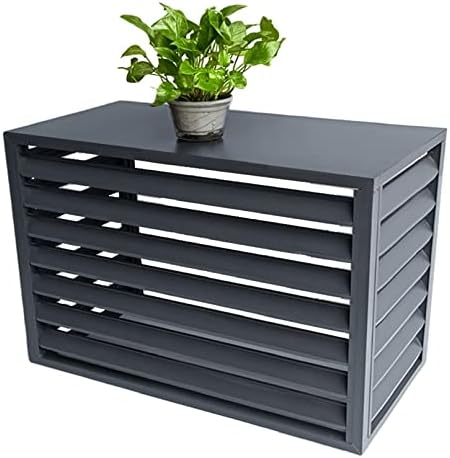 Heavy Duty Aluminum Window Air Conditioner Fence Screen - Waterproof, Dustproof Outdoor Privacy Cover for Condensing Units, Trash Can Enclosure, Garden Flower Stand - Black