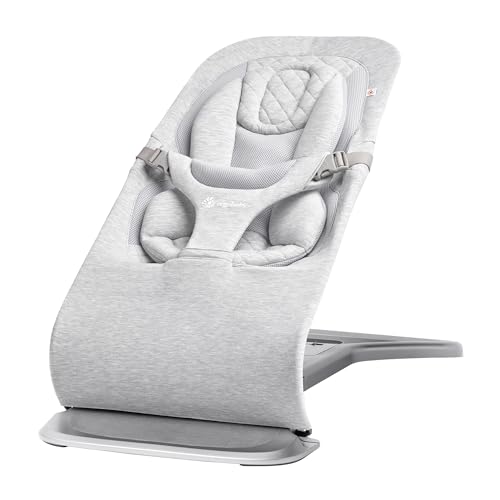 Image of Ergobaby Evolve 3-in-1 Bouncer, Adjustable Multi Position Baby Bouncer Seat, Fits Newborn to Toddler, Light Grey