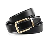  Anthoni Crown Herren Ledergürtel 3,5cm breit , schwarz, Dornschließe/Goldarbene, 90-120cm /4QTT10 (85)