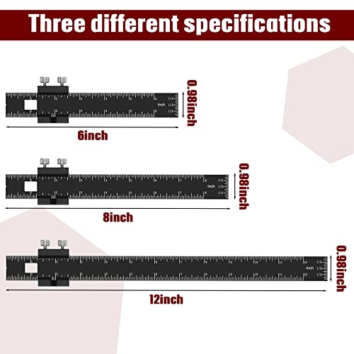 Bonuci Aluminum Machinist Ruler and Carpenter Pencil Set #TOP20