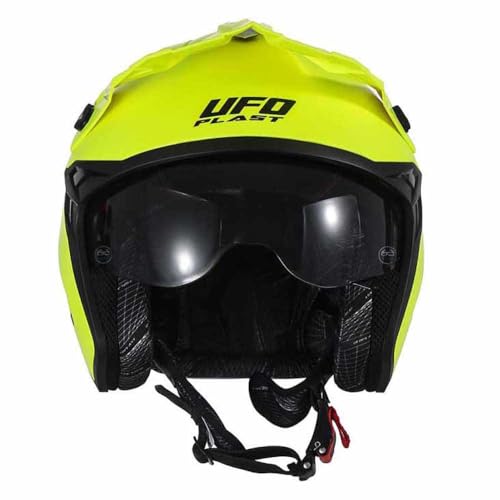 Casque SHERATAN Jet UFO PLAST Jaune Fluo XS pour ne plus passer inaperçu en ville