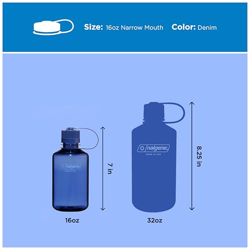 Image of Nalgene 16 oz Narrow Mouth Water Bottle, Denim