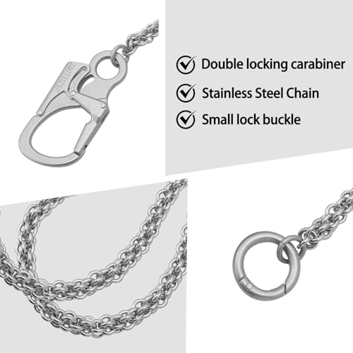 Image of Ahiller Mens Wallet Chain with Heavy Duty Keychain Carabiner Clip