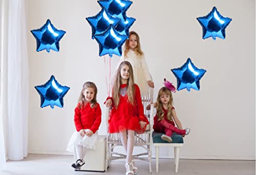 Image of 10pcs Star Shape Foil Mylar Helium Balloon 18 inch Balloon Birthday Party Decoration Foil Balloons,Wedding,Baby Shower Decor - Blue