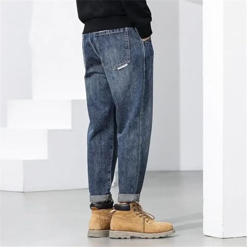 Men Harem Jeans Stacked Washed Goth Wide Leg Korean Style Cowboy Pants2